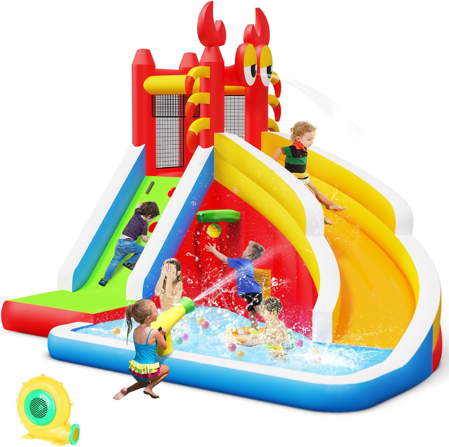 Kids Outdoor Pool - Large Inflatable Bounce House with Water