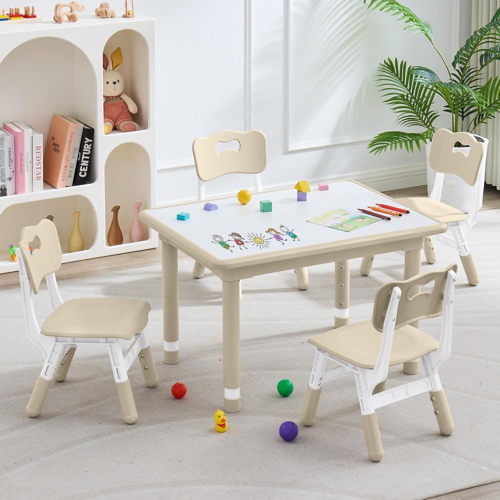 Kids Outdoor Table And Chairs - Kids Table and 4 Chairs Set,