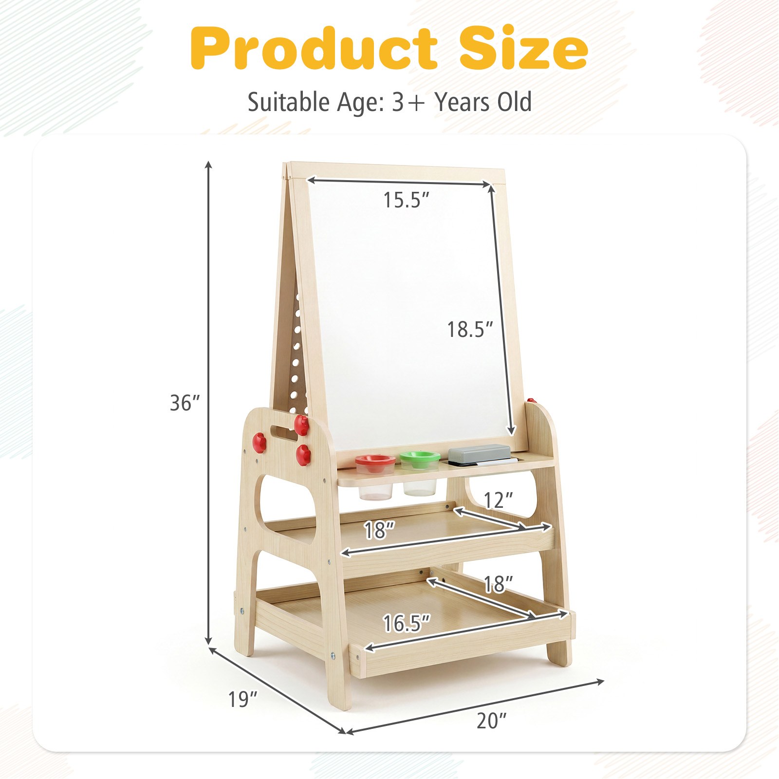 2-in-1 Easel for Kids Wooden A - огляд і ціна Kids Outdoor Easel
