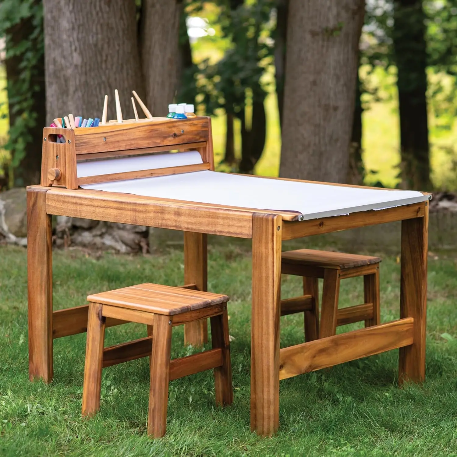 Acadia Outdoor Art Table and S - огляд і ціна Kids Outdoor Table And Chairs