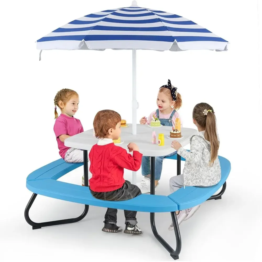 8-Person Kids Picnic Table wit - огляд і ціна Kids Outdoor Picnic Table