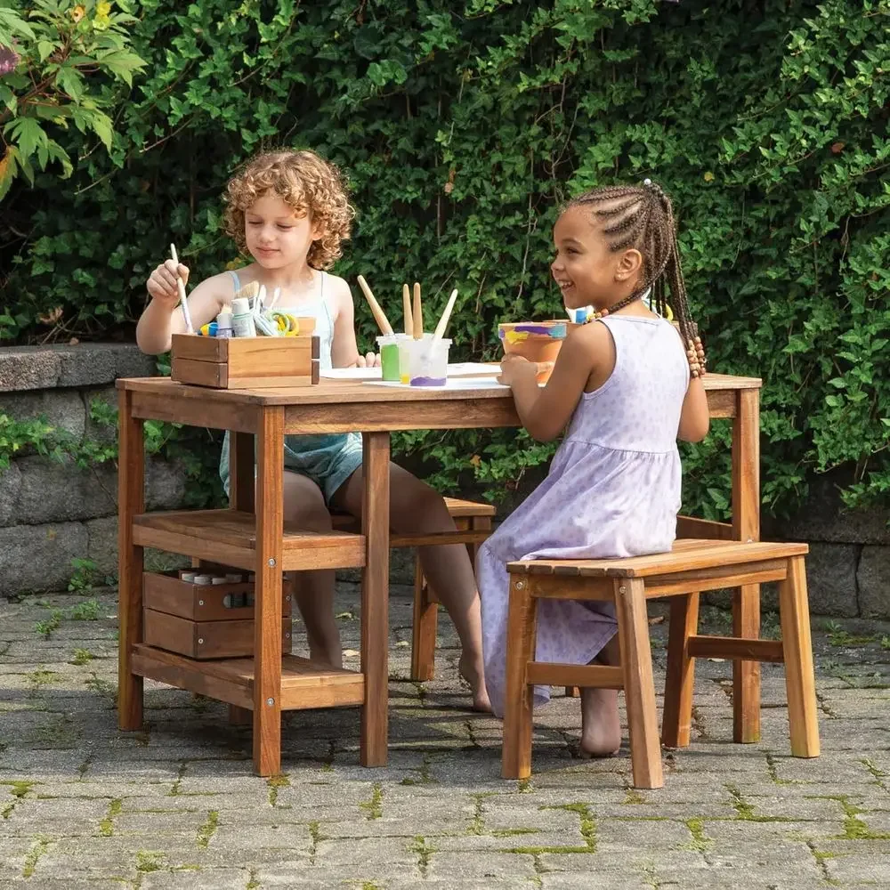 Kids Outdoor Crat Table and 2  - огляд і ціна Kids Outdoor Picnic Table