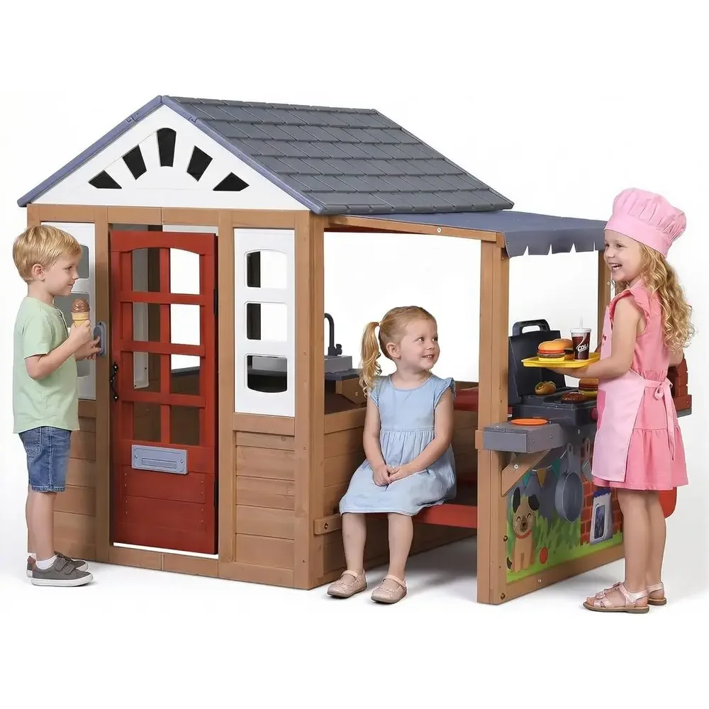 Kids Outdoor Wooden Playhouse, - огляд і ціна Kids Outdoor Picnic Table