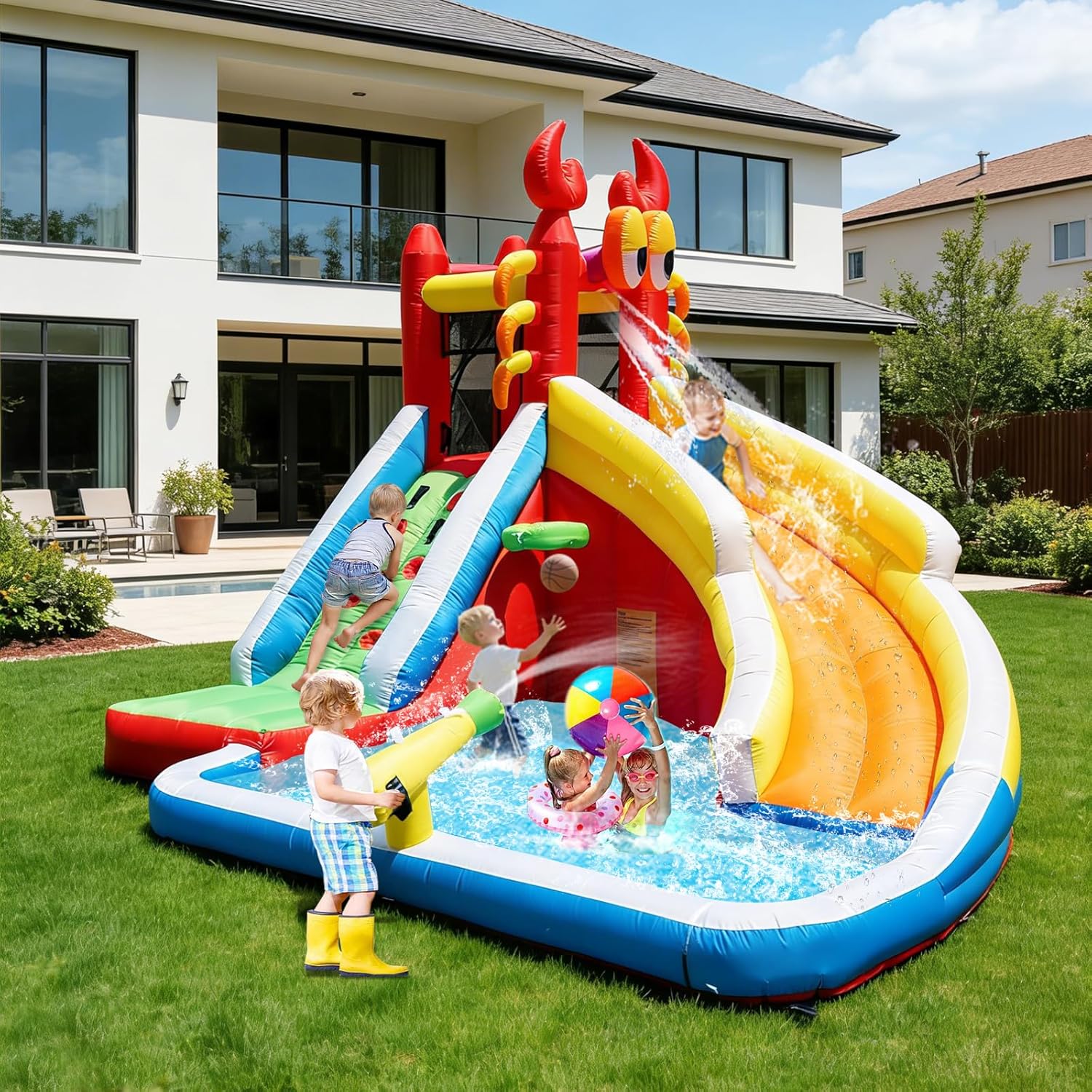 Large Inflatable Bounce House  - огляд і ціна Kids Outdoor Pool