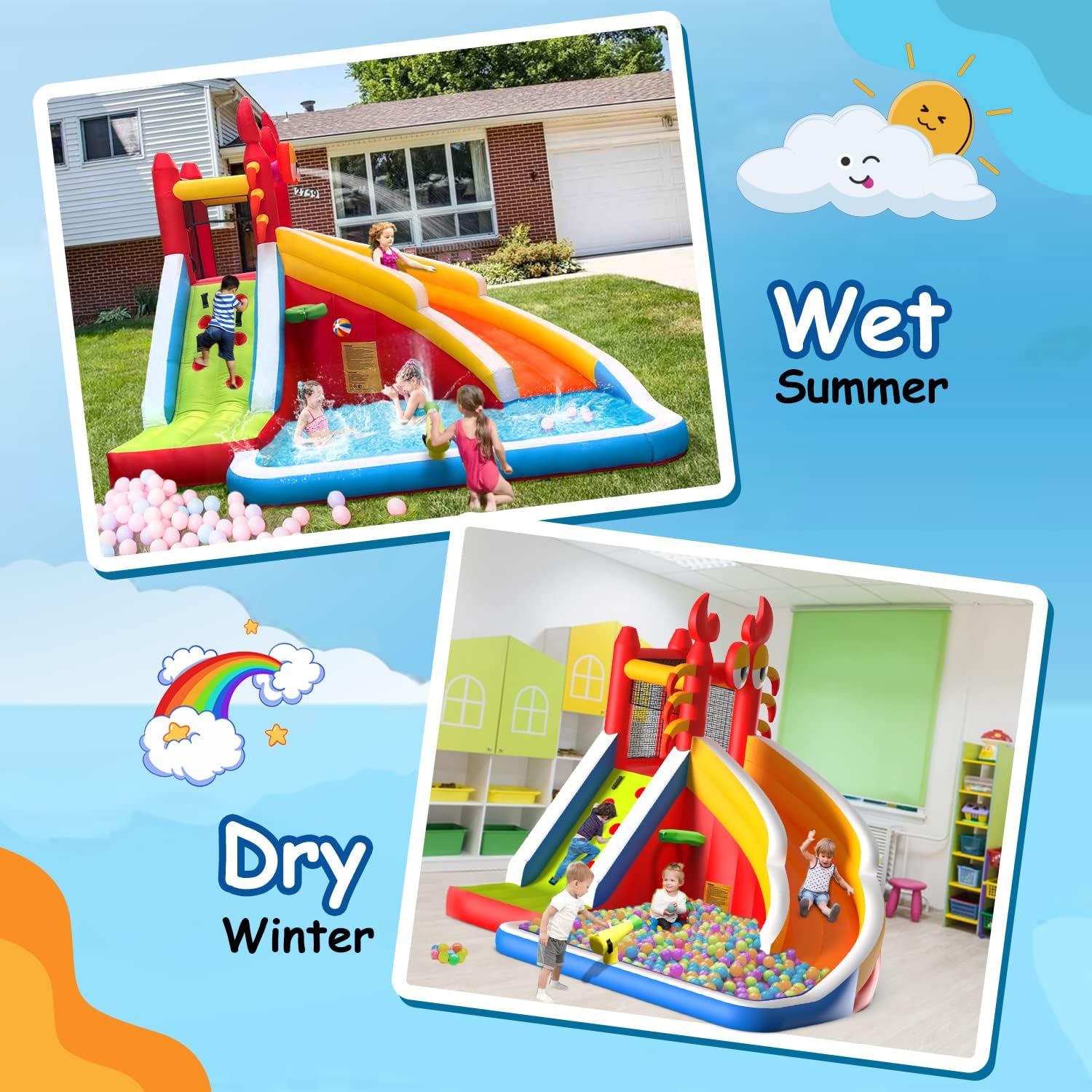 Large Inflatable Bounce House  - огляд і ціна Kids Outdoor Pool