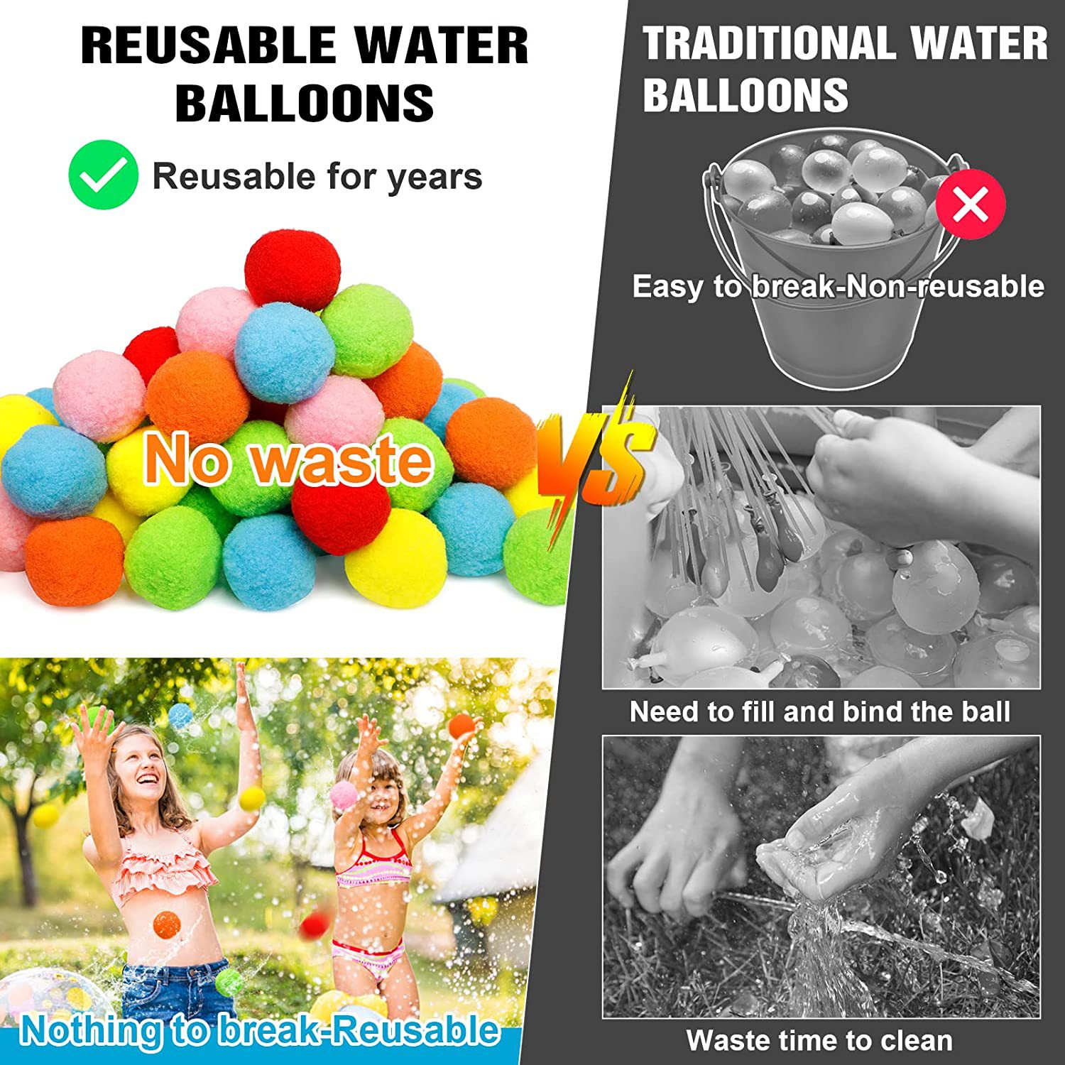 12/30/60Pcs Reusable Water Bal - огляд і ціна Kids Outdoor Pool