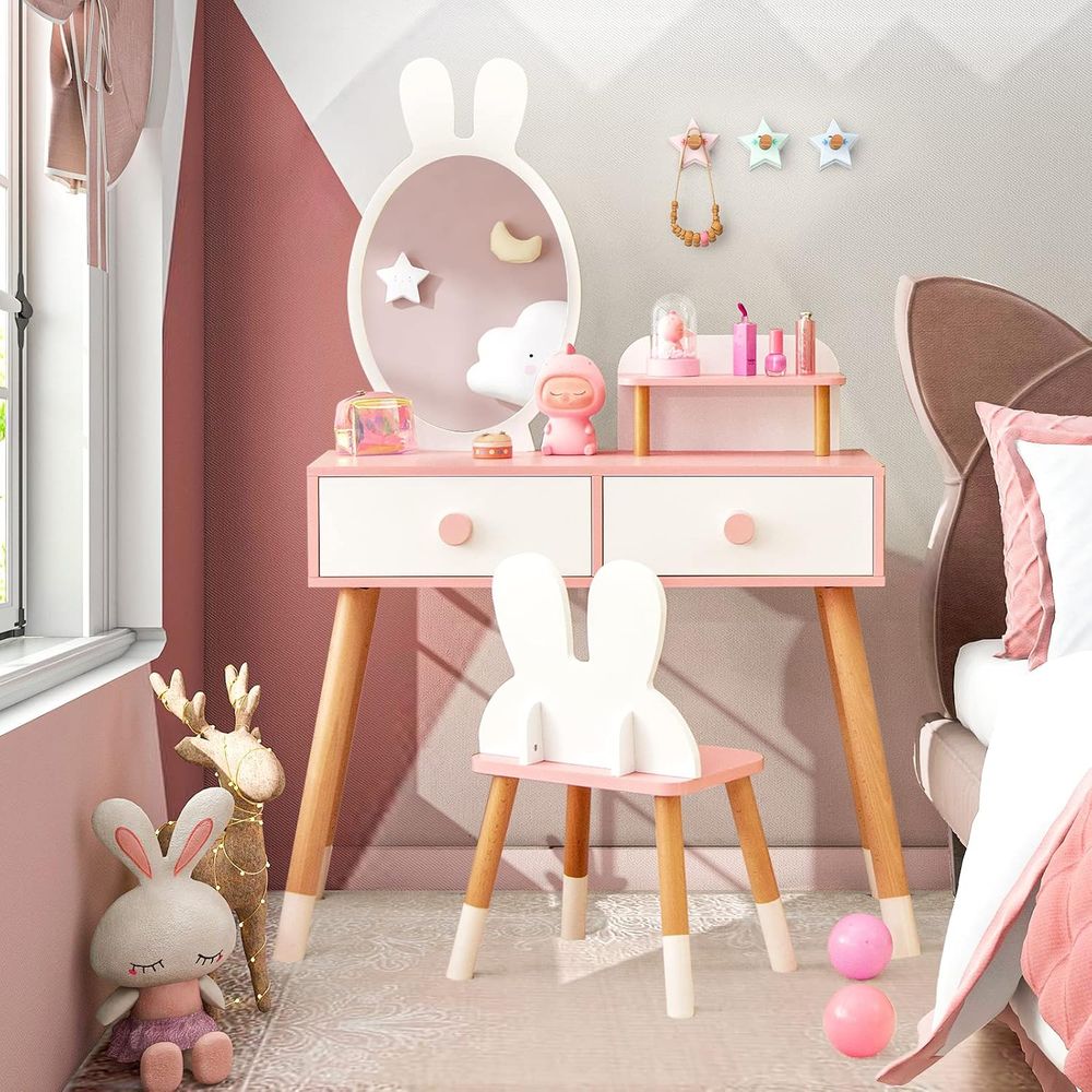 Kids Vanity Set, Girls Vanity  - огляд і ціна Kids Outdoor Table And Chairs